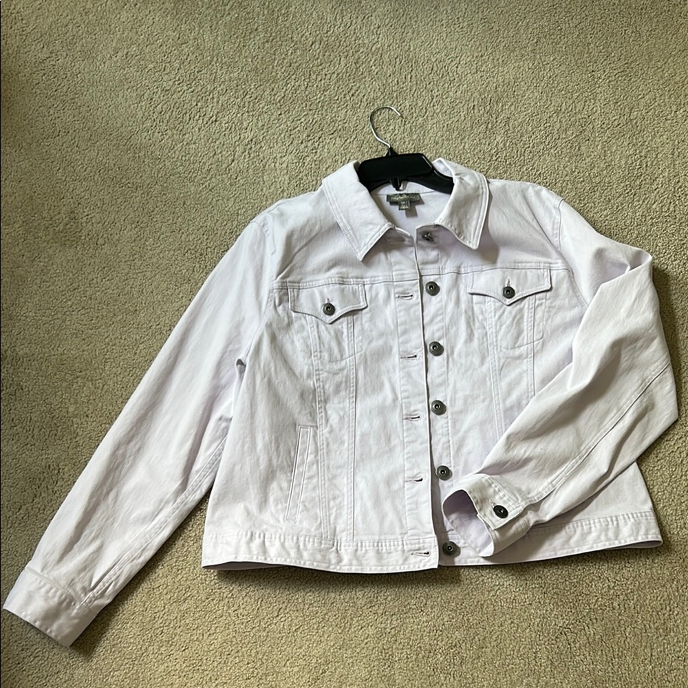 Style & Co Lavender Jean Jacket Casual Fitted Design
